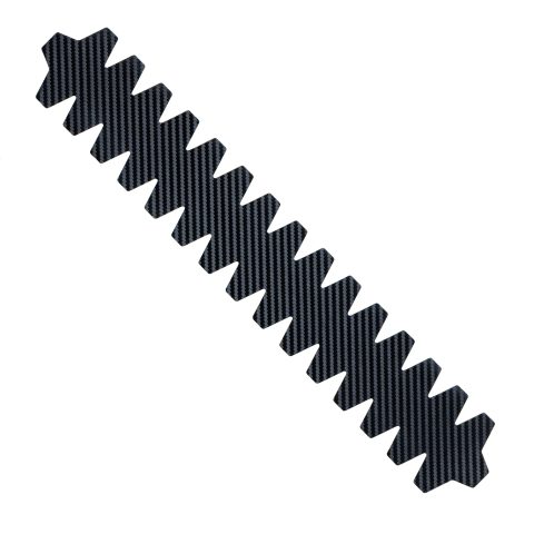 NomadX Toothed padel racket edge protector in Carbon Fibre Black, unpackaged, diagonal view