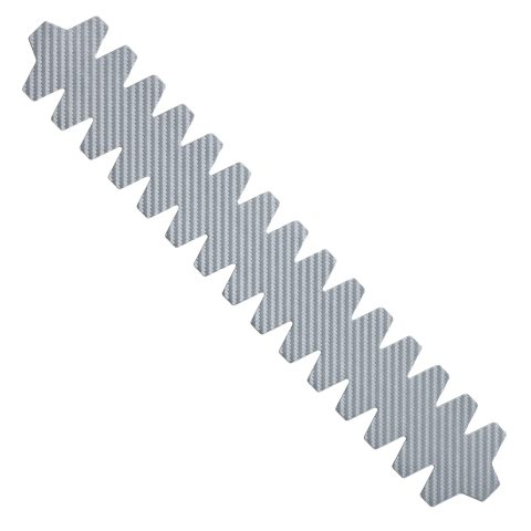 NomadX Toothed padel racket edge protector in Carbon Fibre Silver, unpackaged, diagonal view