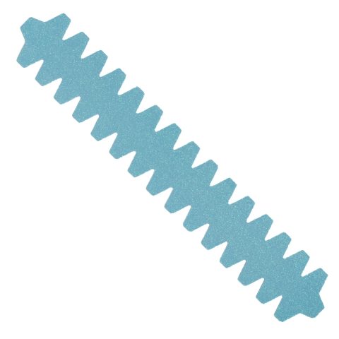 NomadX Toothed Frame Protector in Glitter Baby Blue, out of the packet