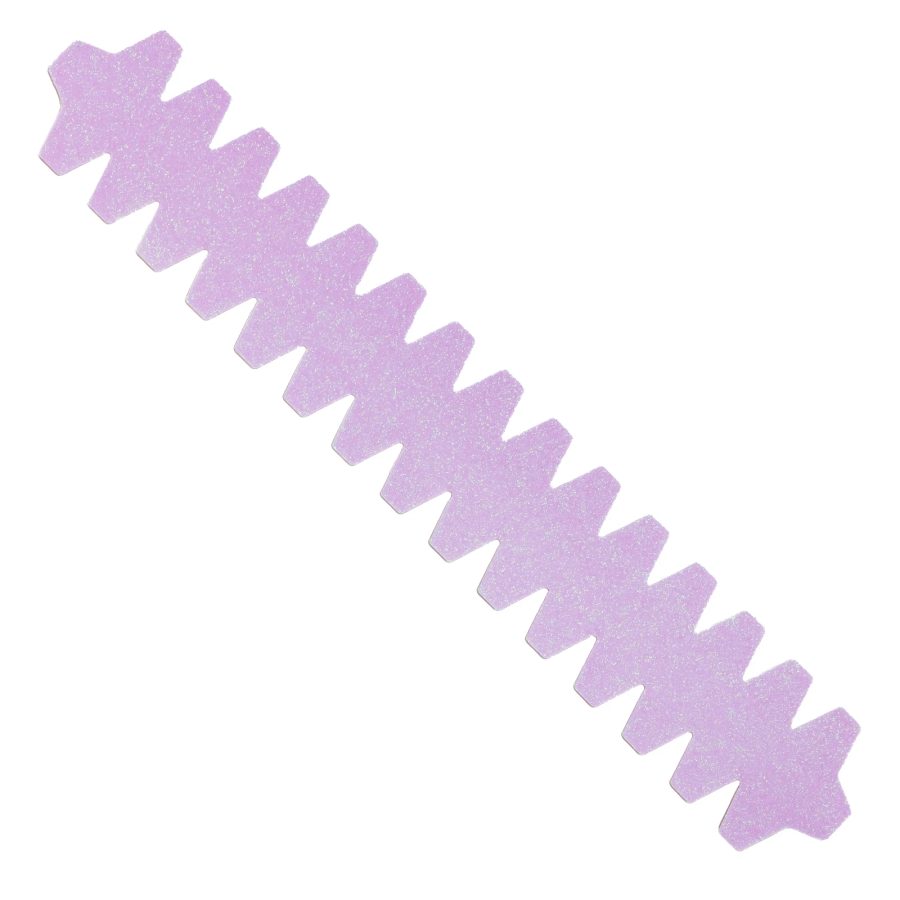 NomadX Toothed padel racket edge protector in Glitter Baby Pink, unpackaged, diagonal view