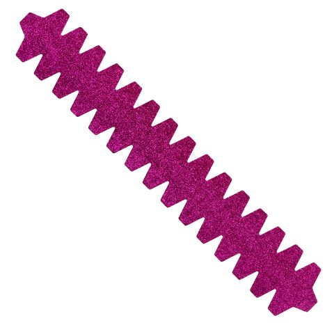NomadX Toothed padel racket edge protector in Glitter Dark Pink, unpackaged, diagonal view