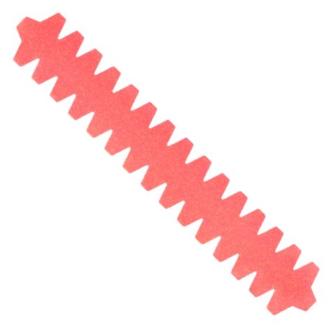NomadX Toothed padel racket edge protector in Glitter Neon Peach, unpackaged, diagonal view