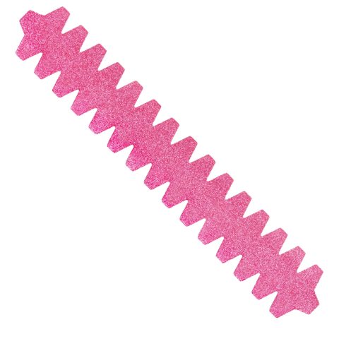 NomadX Toothed padel racket edge protector in Glitter Pink, unpackaged, diagonal view