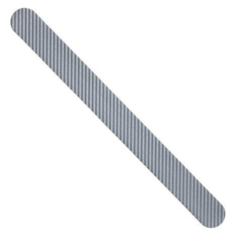 NomadX Edge Only padel racket edge protector in Carbon Fibre Silver, unpackaged, diagonal view