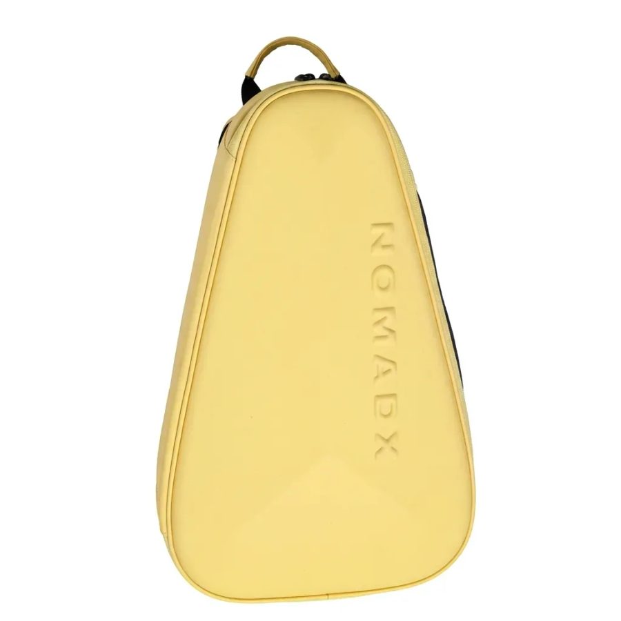 NomadX Small hard-shell padel backpack in Butter Yellow, three quarter view