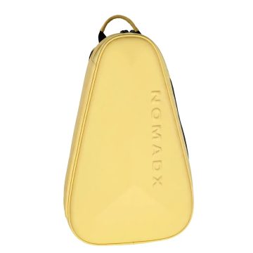 NomadX Small hard-shell padel backpack in Butter Yellow, three quarter view