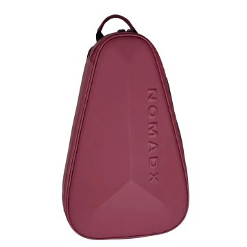 NomadX Small hard-shell padel backpack in Deep Burgundy, three quarter view