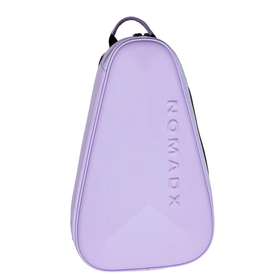 NomadX Small hard-shell padel backpack in Lilac Purple, three quarter view