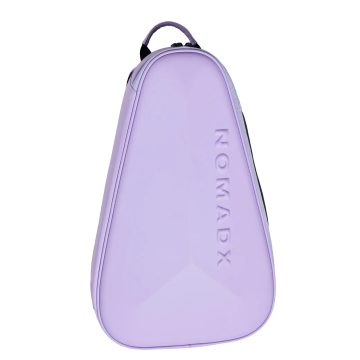 NomadX Small hard-shell padel backpack in Lilac Purple, three quarter view